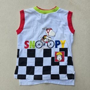 Vintage Snoopy Bike Kids Shirt 4T 1990s Size‎ M 12x16in Made USA 90s Peanuts 80s